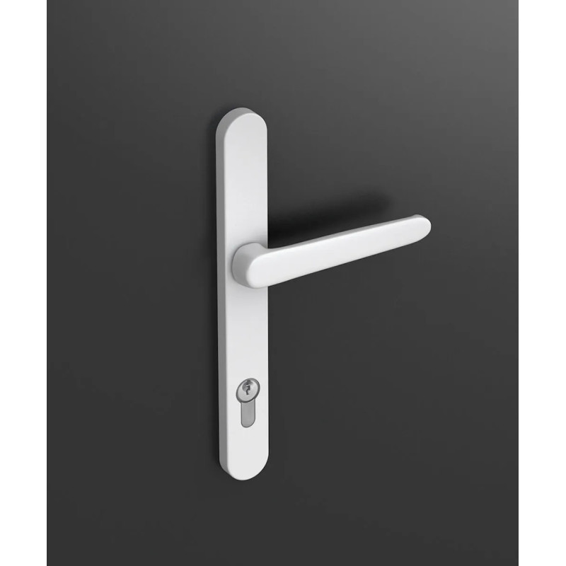 poignée plate de la porte d'entrée (pour volet) blanche